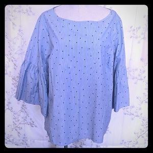 Zac Stars and stripes 3/4 sleeve shirt blue 2X